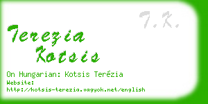 terezia kotsis business card