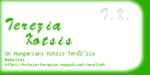 terezia kotsis business card